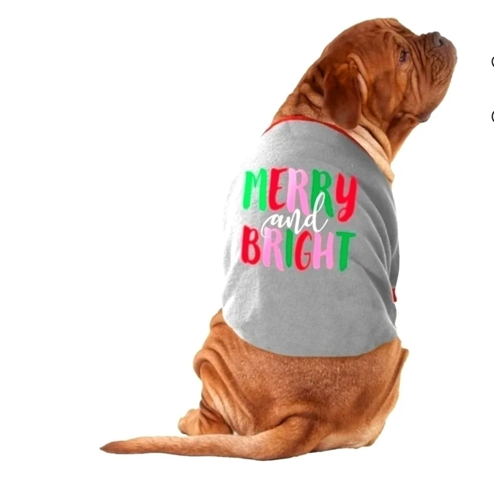 NWT Vibrant Life Holiday Merry and Bright Dog T-Shirt Size Small